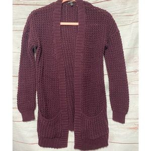 WOMENS EXPRESS CARDIGAN BURGUNDY SIZE S/P